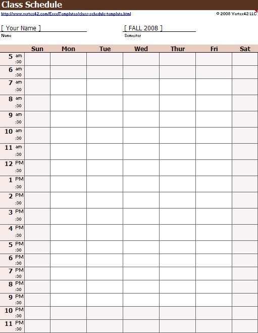 free daily planner template. Cost: Free ($0.00)