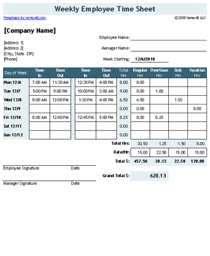 time sheet sample. Timesheet Template With Breaks