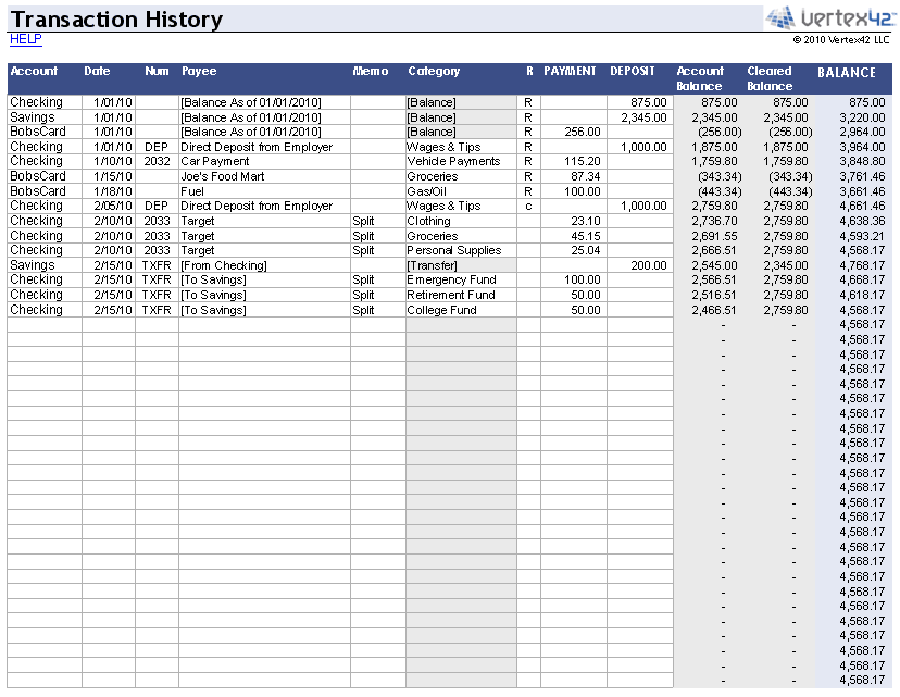 Bank Statement Template Excel