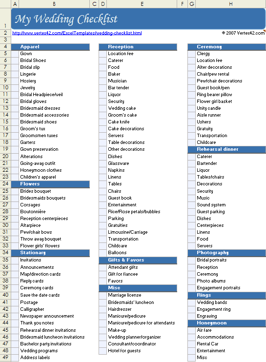 downloadable wedding planner checklist template