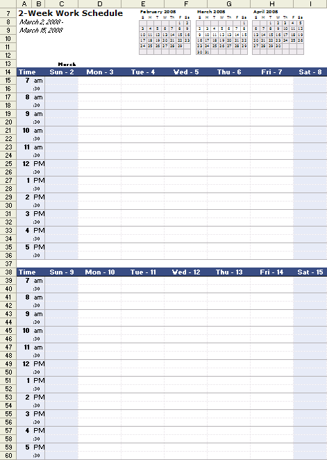 free excel spreadsheet templates for work schedules